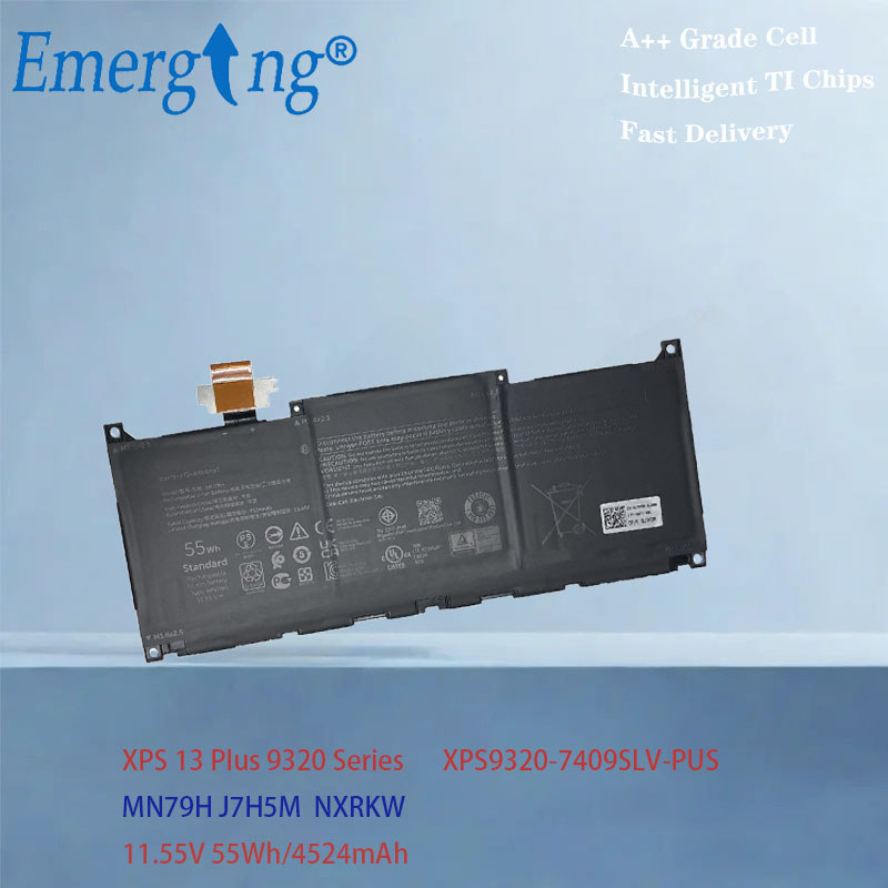 MN79H 0J7H5M J7H5M Laptop Battery For DELL XPS 13 Plus 9320 i5 93204K  11.55V 55Wh 4524mAh