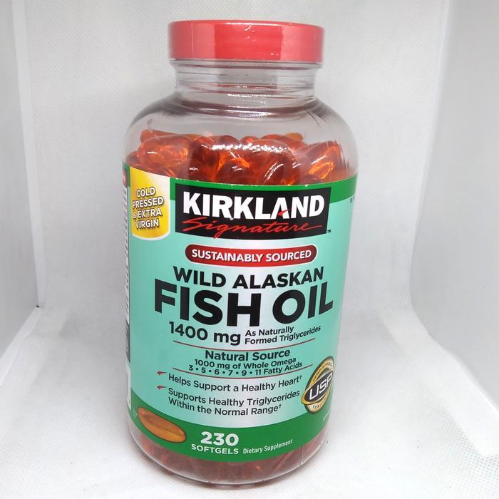 Kirkland Wild Alaskan Fish Oil 1400mg - 230 softgel minyak ikan