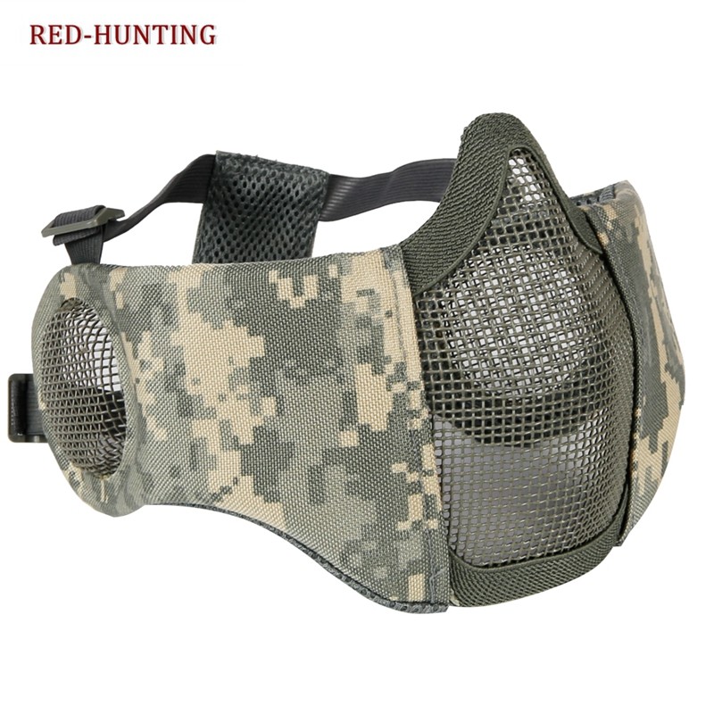 Outdoor Sport Tactical Mask Protective Strike Metal Mesh  Paintball Metal Mask Half Face Tactical CS