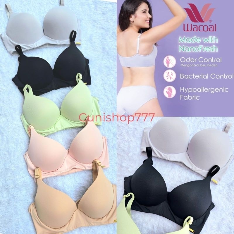 YONA.ID BRA WACOAL TANPA KAWAT ANTI BACTERIAL & ODOR CONTROL HYPOALLERGENIC PUSHUP IB 5346 K37B IB53