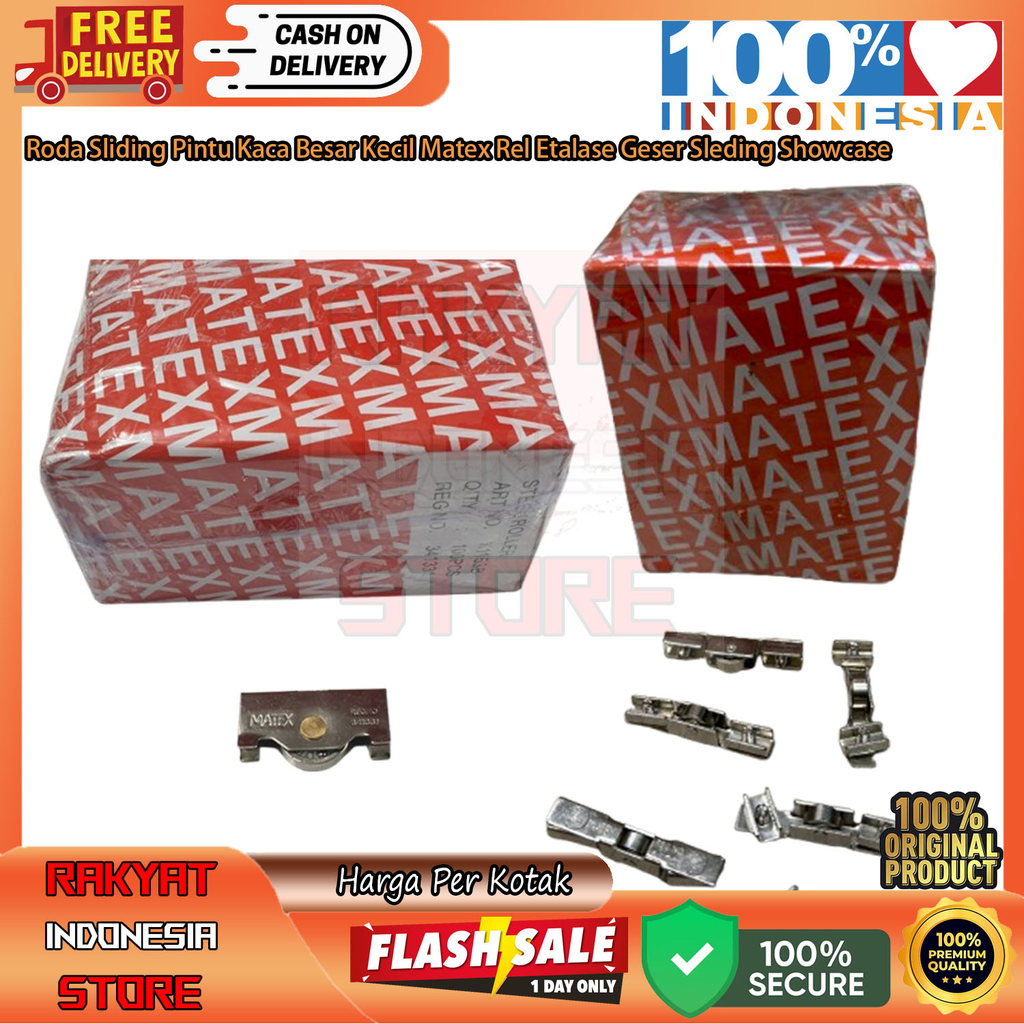 Roda Matex 1 Kotak Besar Kecil Roller Pintu Etalase Kaca Lemari Sliding Sleding Geser Almunium Showc