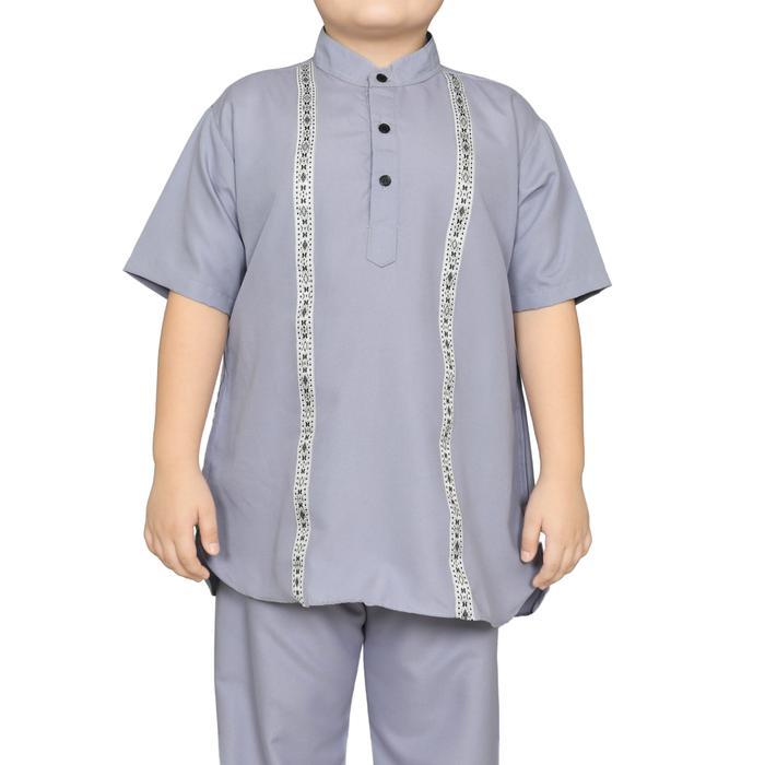 Junior Kids - Arka Koko Anak Laki Laki Lengan Pendek free peci Usia 1 10 Tahun Koko list Pita Batik 
