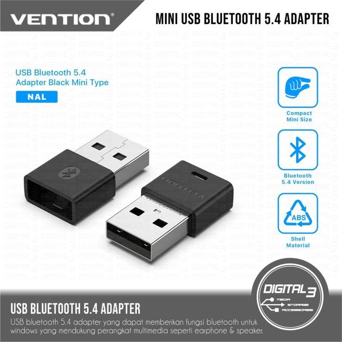 VENTION USB Bluetooth 5.4 Dongle Adapter Receiver for PC Windows Earphone Speaker Printer Keyboard M