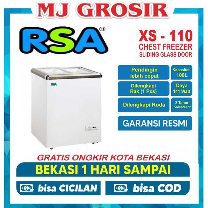 RSA XS 110 CHEST FREEZER BOX SLIDING 100 L LEMARI PEMBEKU BY GEA - DUS BAWAAN