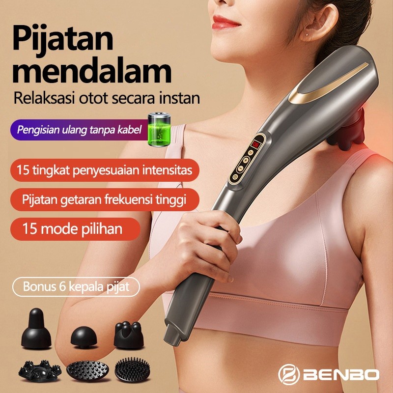 READY - *BENBO Produk baru*Tongkat pijat elektrik/tongkat pijat lumba-lumba/Pijat punggung multifung
