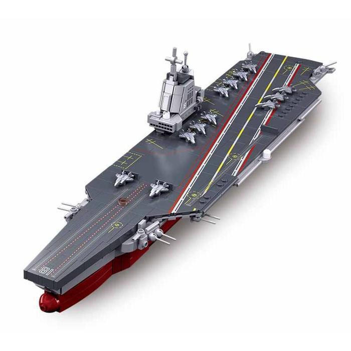 Mainan Brick Sluban Kapal Induk Tentara Navy Fujian 1:700 B1211