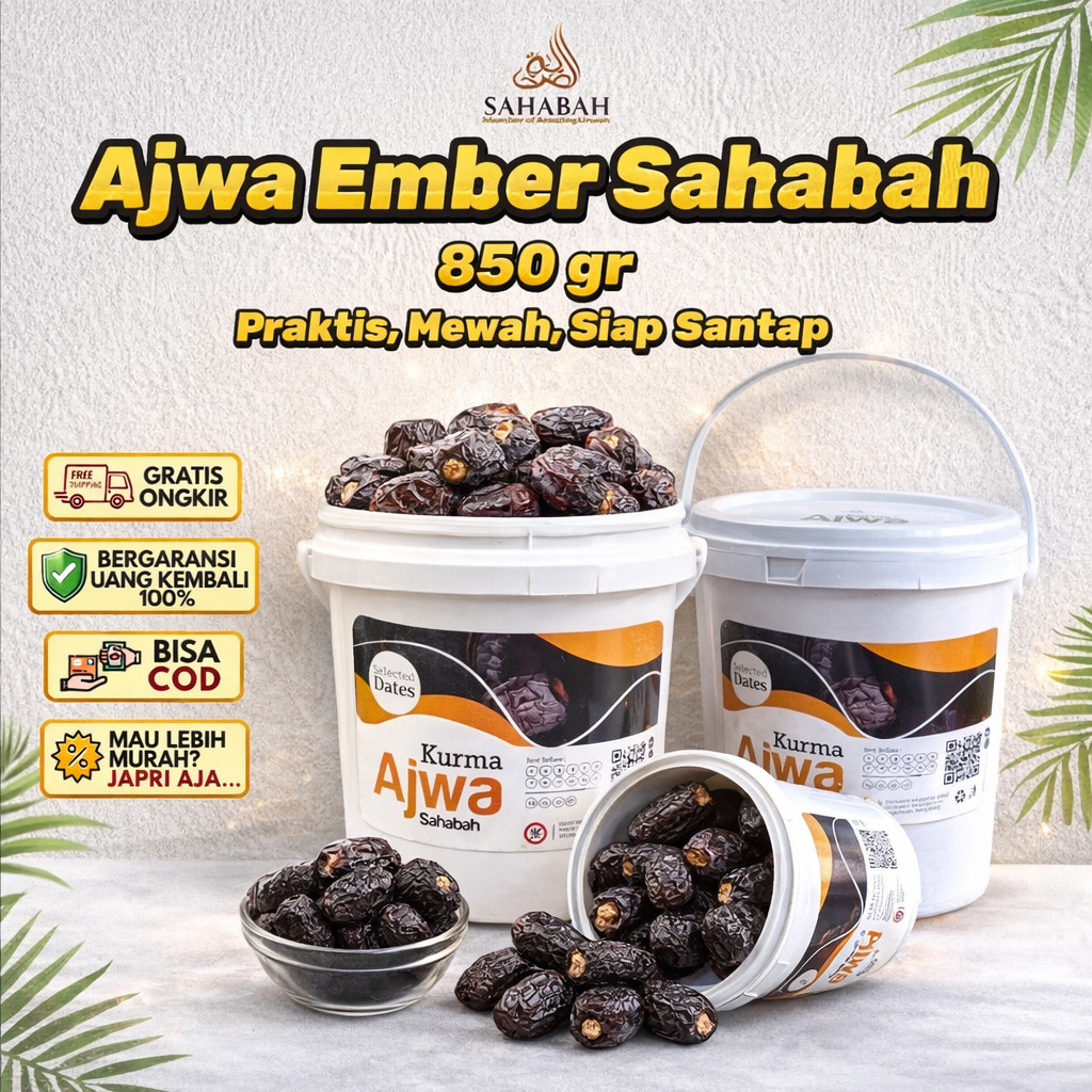 Kurma Ajwa Ember 850 gram - Kurma Ajwa Madinah - Kurma Ajwa Premium