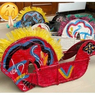 ASLI KEDIRI Jaranan Besar 88 Cm / Jaran Kepang Merah Hitam Putih / Kuda Lumping Mainan Anak Barongan