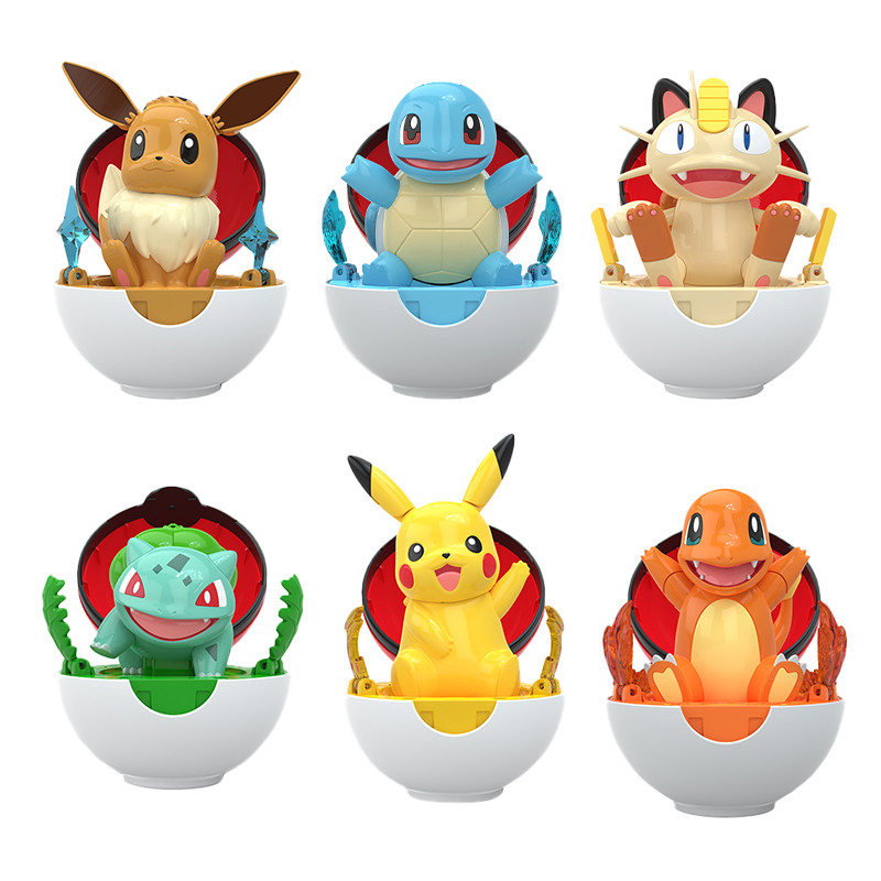 Pokemon Figure Bulbasaur Eevee armander Squirtle Pikau Piplup Cubone Mimikyu Jigglypuff Poke Ball Po