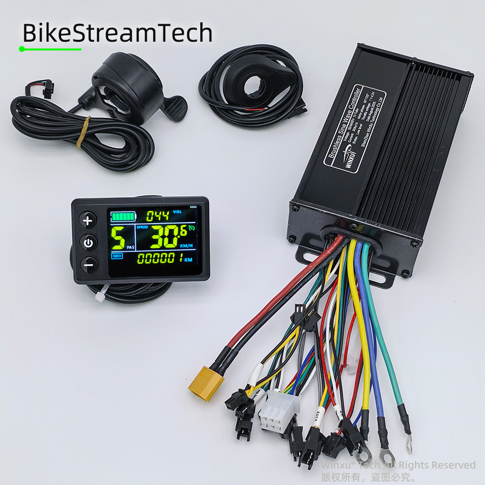 36V 48V 60V 30A 1000W 1200W 1500W Pengontrol Motor Tanpa Sikat Gelombang Sinus S866 dengan Layar LCD