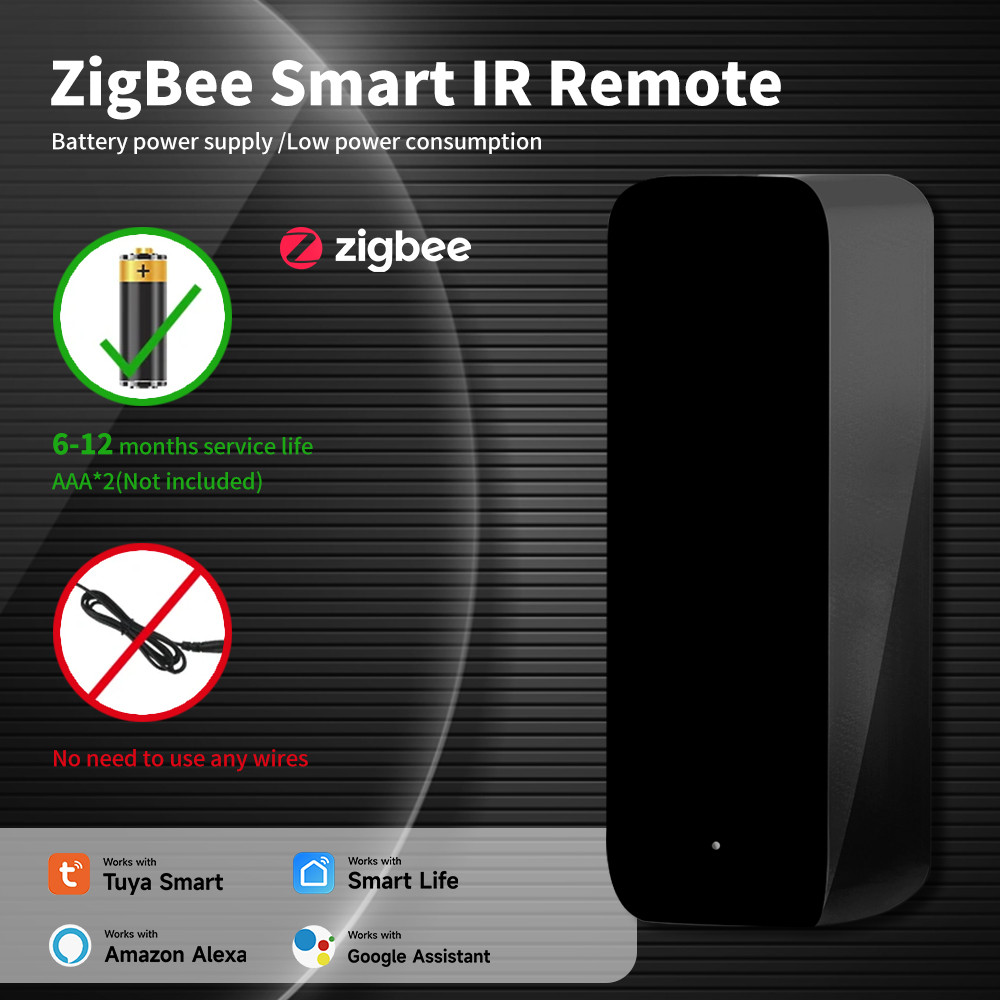 Zigbee Smart IR Blaster – Universal Remote for AC, TV, Fan & More | 10-12M Range, 0.5s Response, 6-1