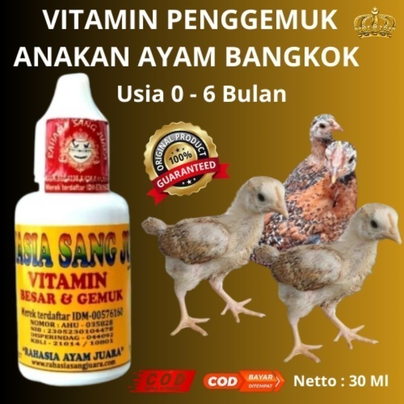 VITAMIN PENGGEMUK ANAKAN AYAM BANGKOK  Store Doping Ayam by PA