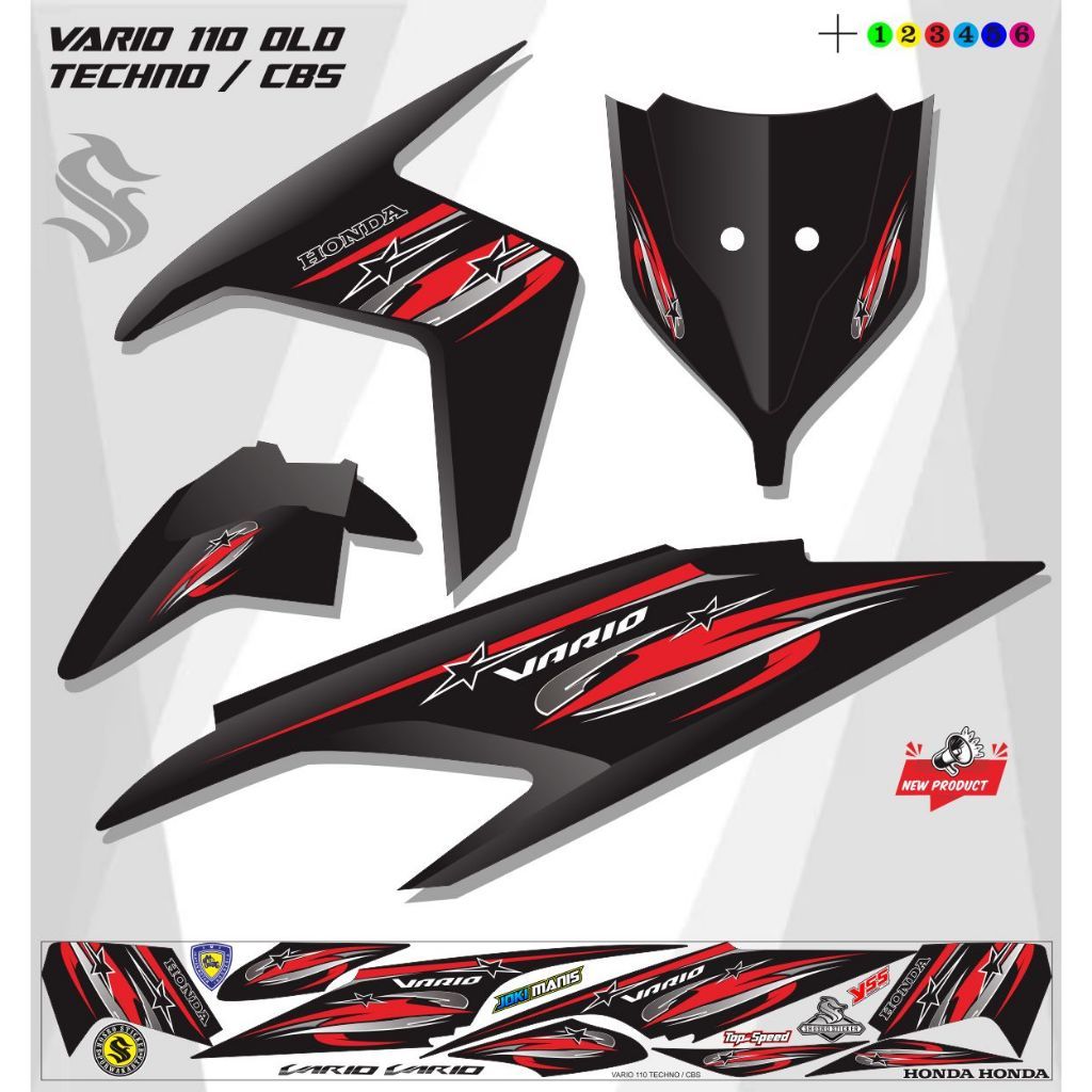 VARIASI VARIO STRIPING STICKER MOTOR VARIO CBS TECHNO 110 VARIASI