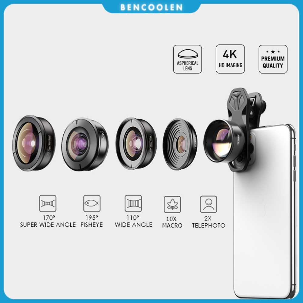 APEXEL Lensa Kamera Smartphone Universal Clip 5 in 1 Lens - APL-HB5