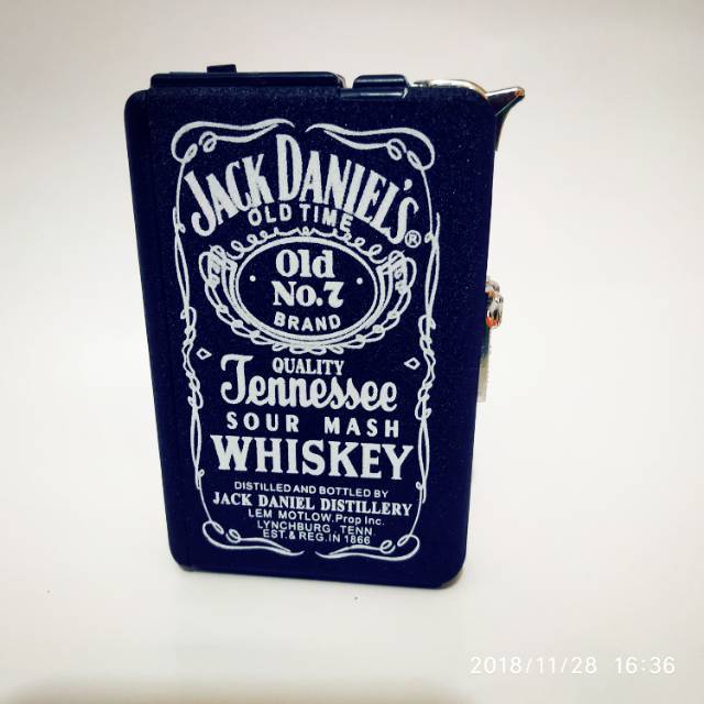 termurah Kotak R Korek api bara motif Jack Daniels Black