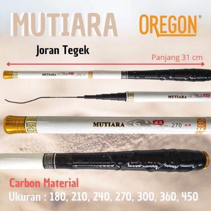 Joran Tegek Ruas Pendek 30cm Oregon Mutiara Ukuran Komplit - 180
