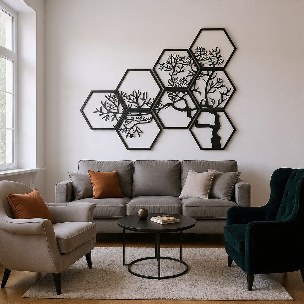 Hiasan Dinding 3D Laser Cut Kayu MDF Elegan Motif Ranting Pohon / Dekorasi dinding / Gantungan Dindi