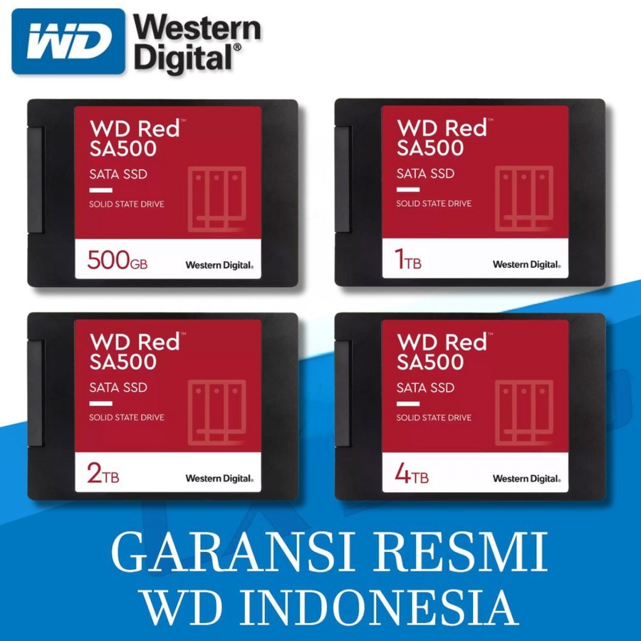 WD SSD Red SA500 500GB 1TB 2TB 4TB - NAS SATA SSD 2.5 inch Garansi resmi 5 tahun