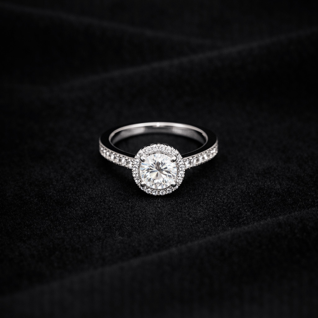 R-088 Moissanite Cincin Wanita  High Silver925 Lapis Unlimited Rose Gold Ring XiaoJewel