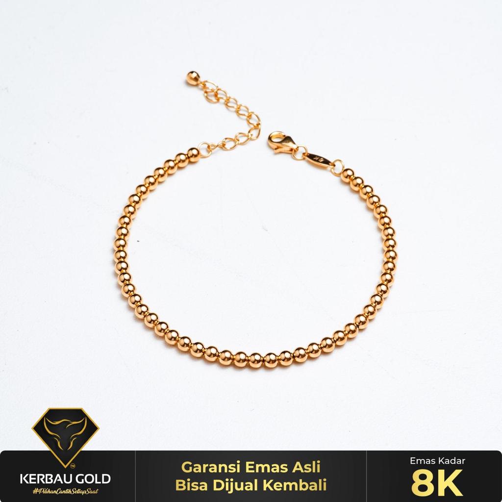 [Kerbau Gold] Gelang Emas Boba Candy 8K - Emas Asli 100%