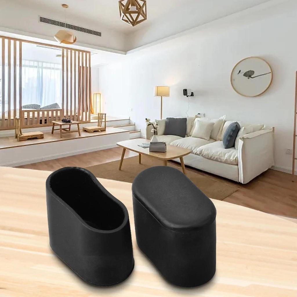 10 Buah Penutup Kaki Kursi Karet Oval Pelindung Lantai Meja Furnitur Untuk Taman, Teras, Kantor, dan