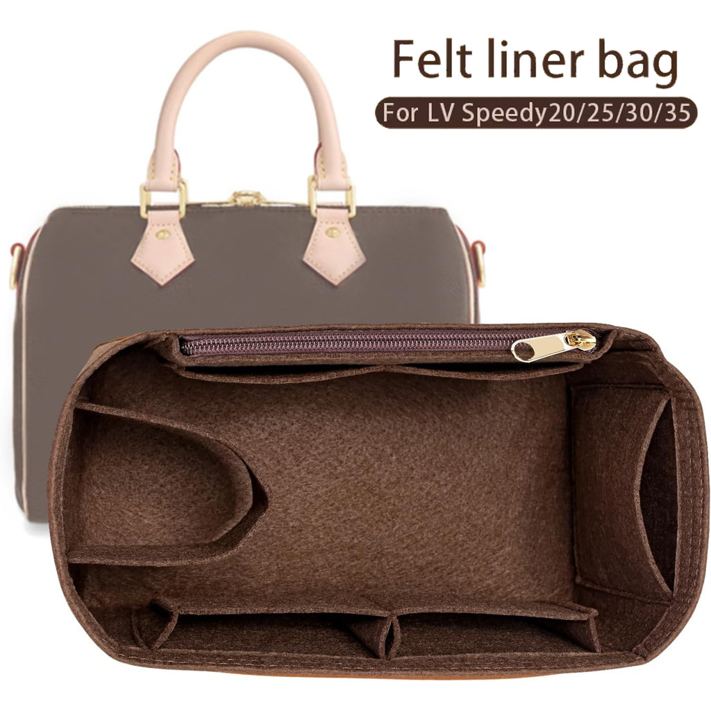 Felt ert Bag Organizer for LV Speedy 25 30 35 Flap Handbag Inner Bag Makeup Travel Purse Storage Tot