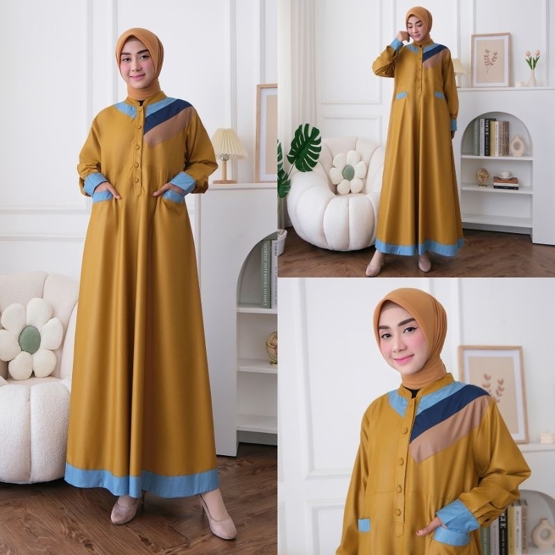 gamis adhara katun toyobo fodu kombinasi