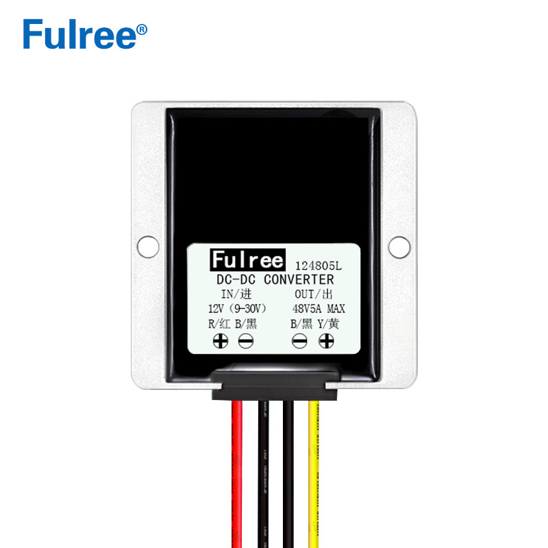 Fulree® Konverter Step Up Tahan Air DC 12V 24V ke DC 48V 1A 3A 5A, Modul Pengatur Tegangan Boost 12 