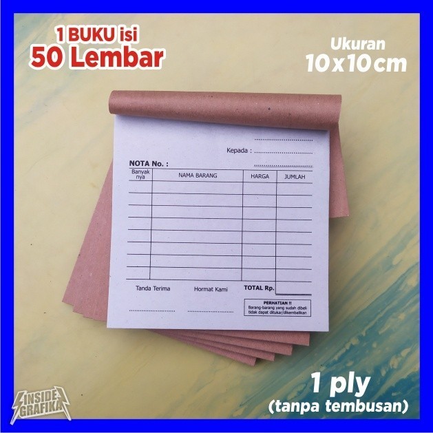 Cetak Nota Penjualan Kontan Kecil Jual Beli Kosongan Kertas Buram Kuitansi Polos Kwitansi Kosong Pol