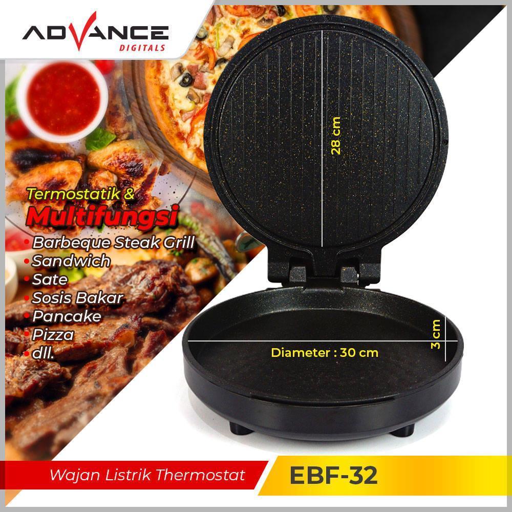 Advance EBF-32 Wajan Pemanggang Listrik Alat Pemanggang Daging dan Membuat Pizza serbaguna