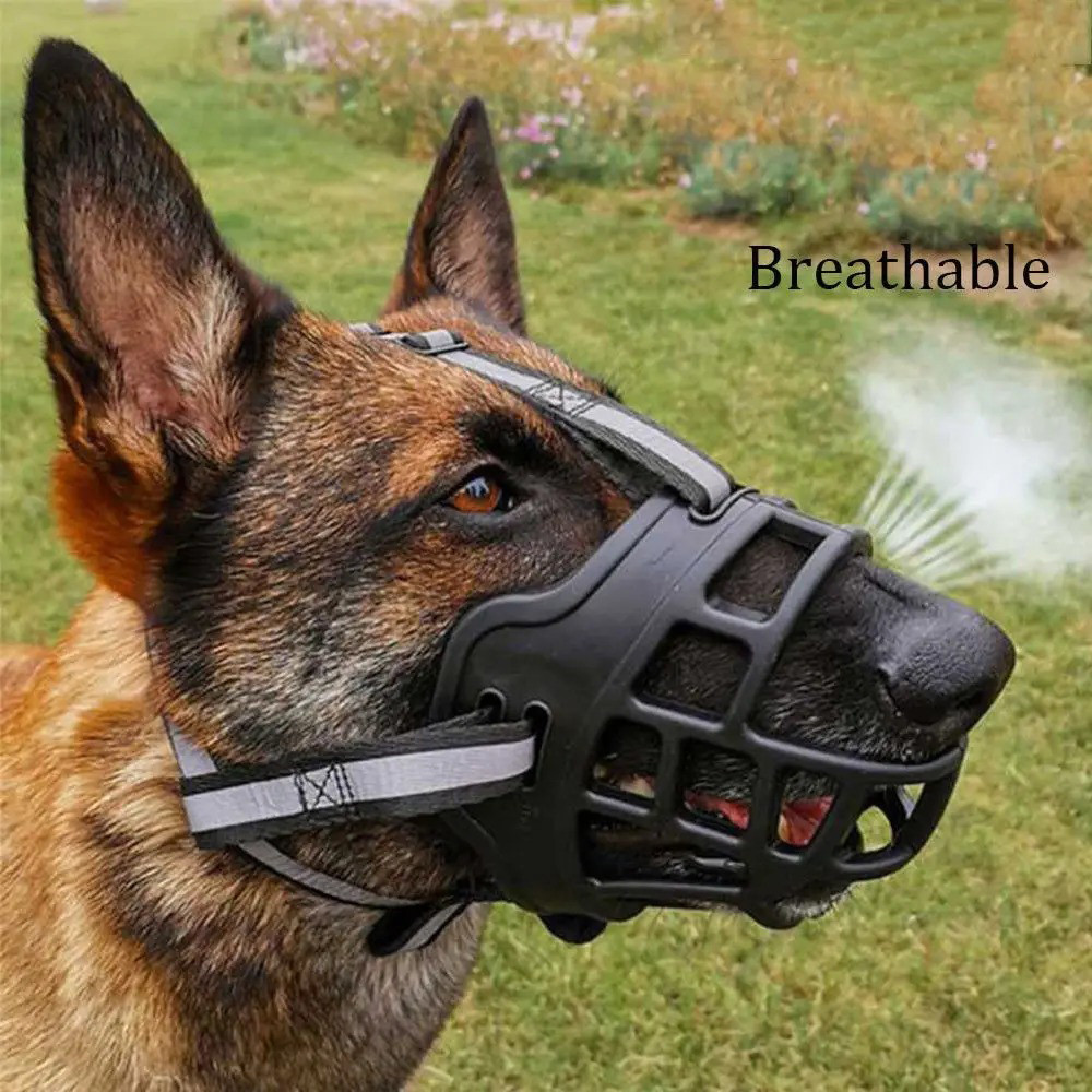 Soft Silicone Pet Dog Muzzle  Anti-biting ewing Mask Breathable Basket Dog Muzzle Durable Strong Mas