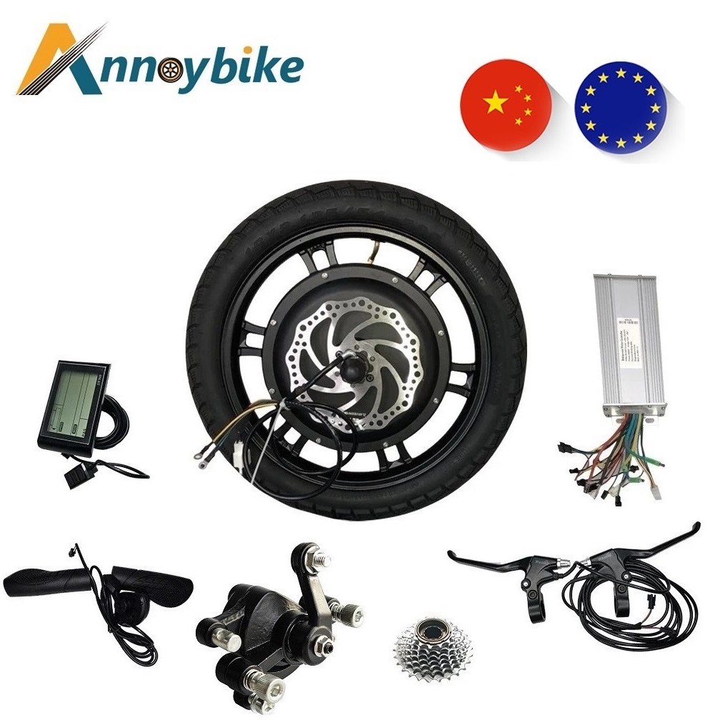 Kit Motor Hub 16 inci 48V 500W 1000W Penggerak Depan Penggerak Belakang Motor Hub BLDC Motor Sepeda 