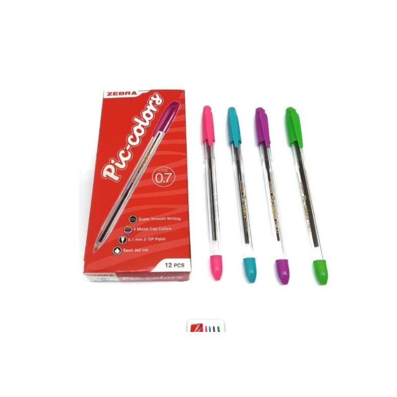 Pulpen Zebra Pic- Colors 0.7 mm / Pulpen Zebra PicColors 0.7mm - SATUAN ( 1 Pcs Pulpen )
