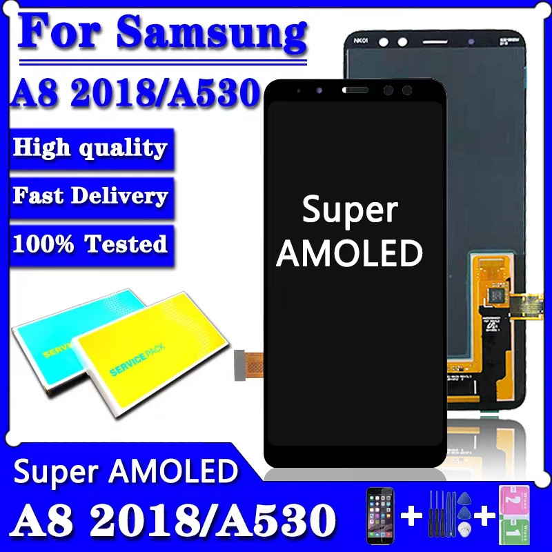 5.6"Super Amoled For SAMSUNG  A8 2018 A530 A530F LCD Display Tou Screen Digitizer Assembly A8 2018 D