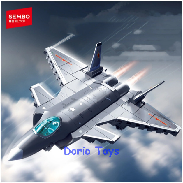 Mainan Balok Pesawat Tempur J20 Fighter Jet 1:78 Edukasi Anak 6+ Aircraft