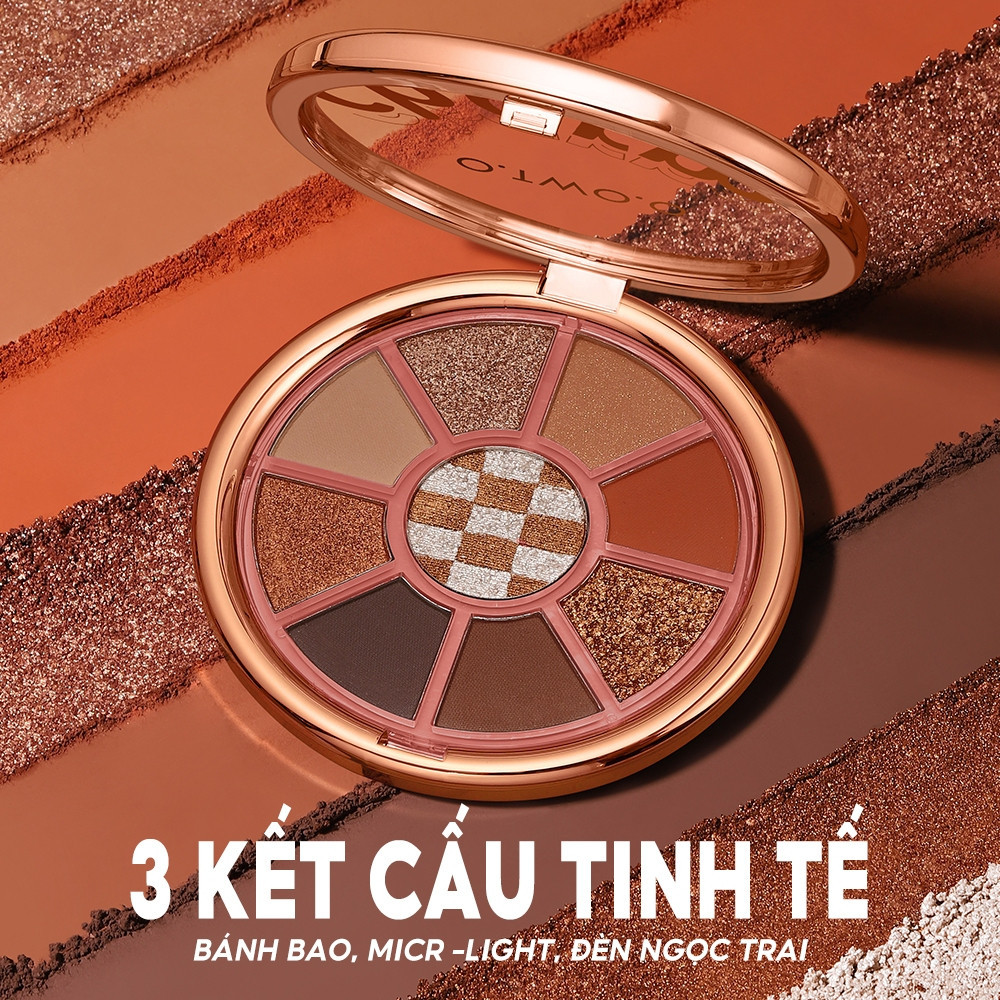Palet Eyeshadow Sembilan Warna OTWOO Love Color Mark, Palet Eyeshadow Warna Bumi OTWOO