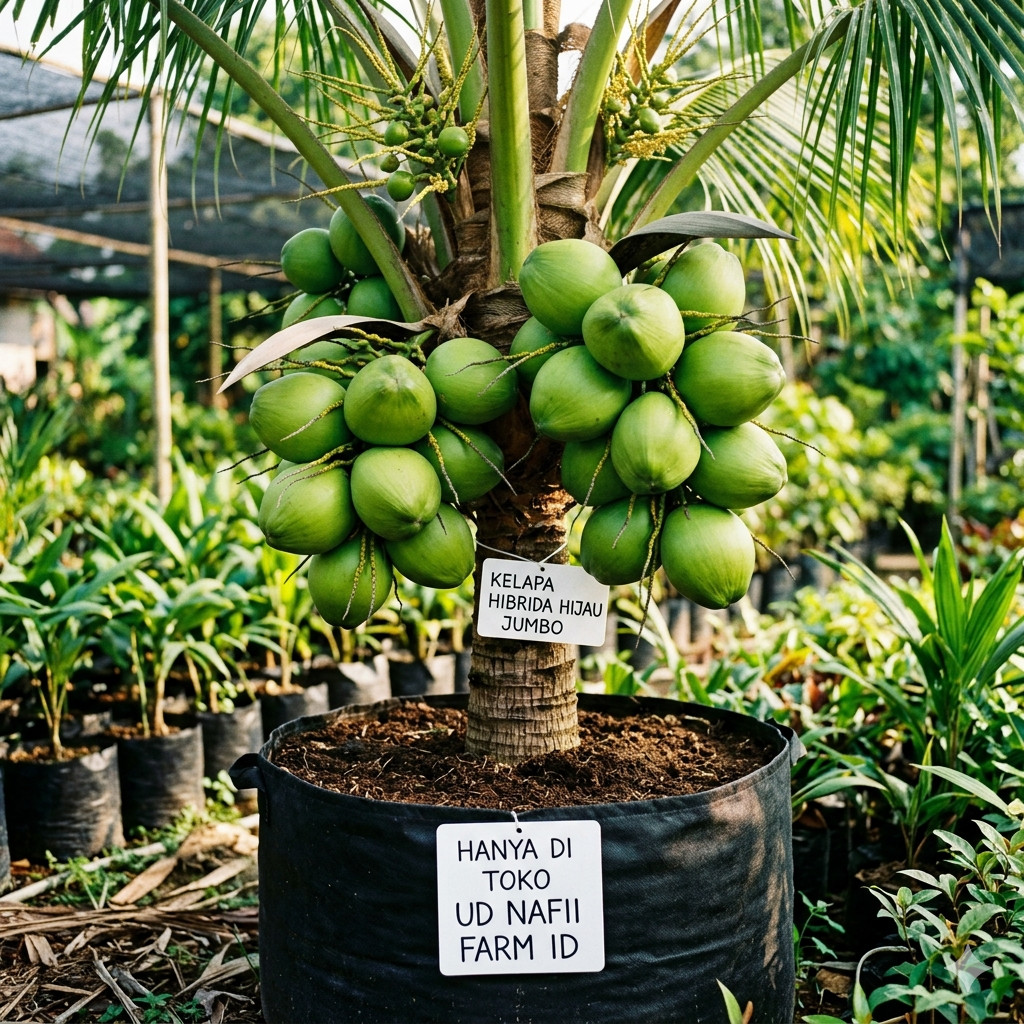 Bibit Kelapa Hibrida Hijau Jumbo Asli Bibit Tanaman Super Unggul UD NAFII FARM ID