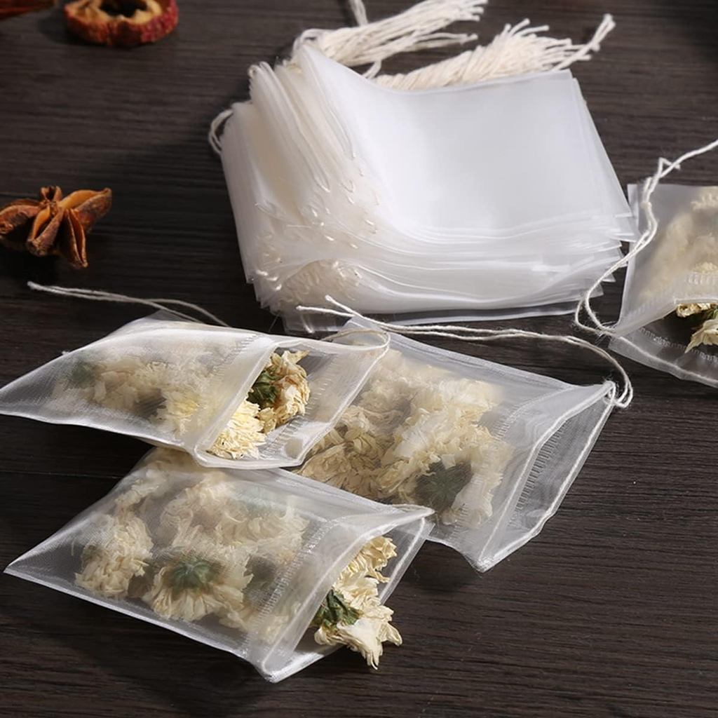 50 PCS Kantong Filter Saringan Teh Nilon Tea Disposable  7x9cm - Saringan Teh Sekali Pakai Tea Bag F