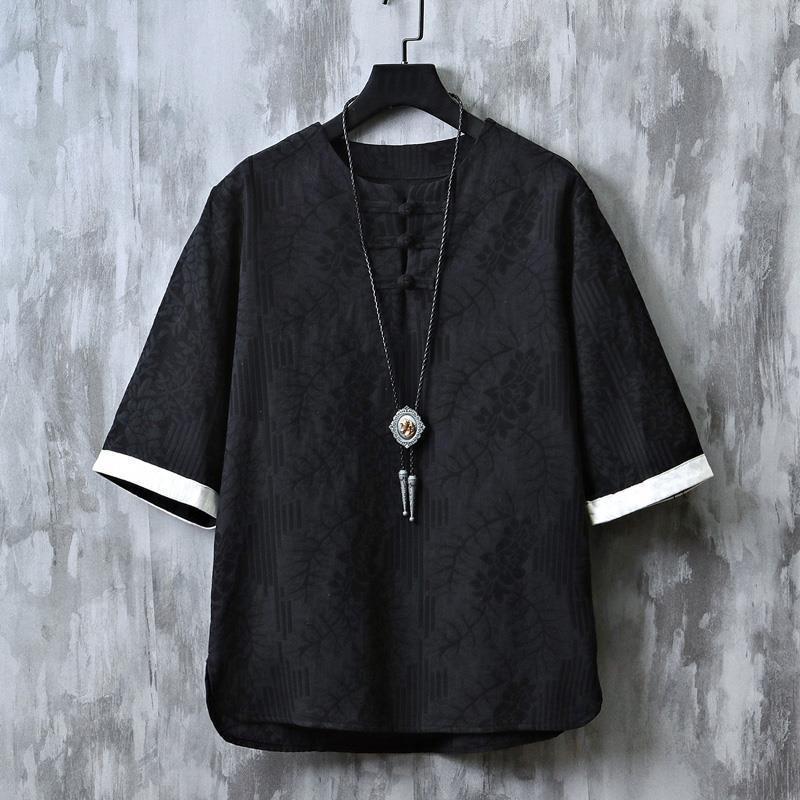 Trendy Loose-Fit Cotton-Linen New Chinese Style Men's Linen Shirt