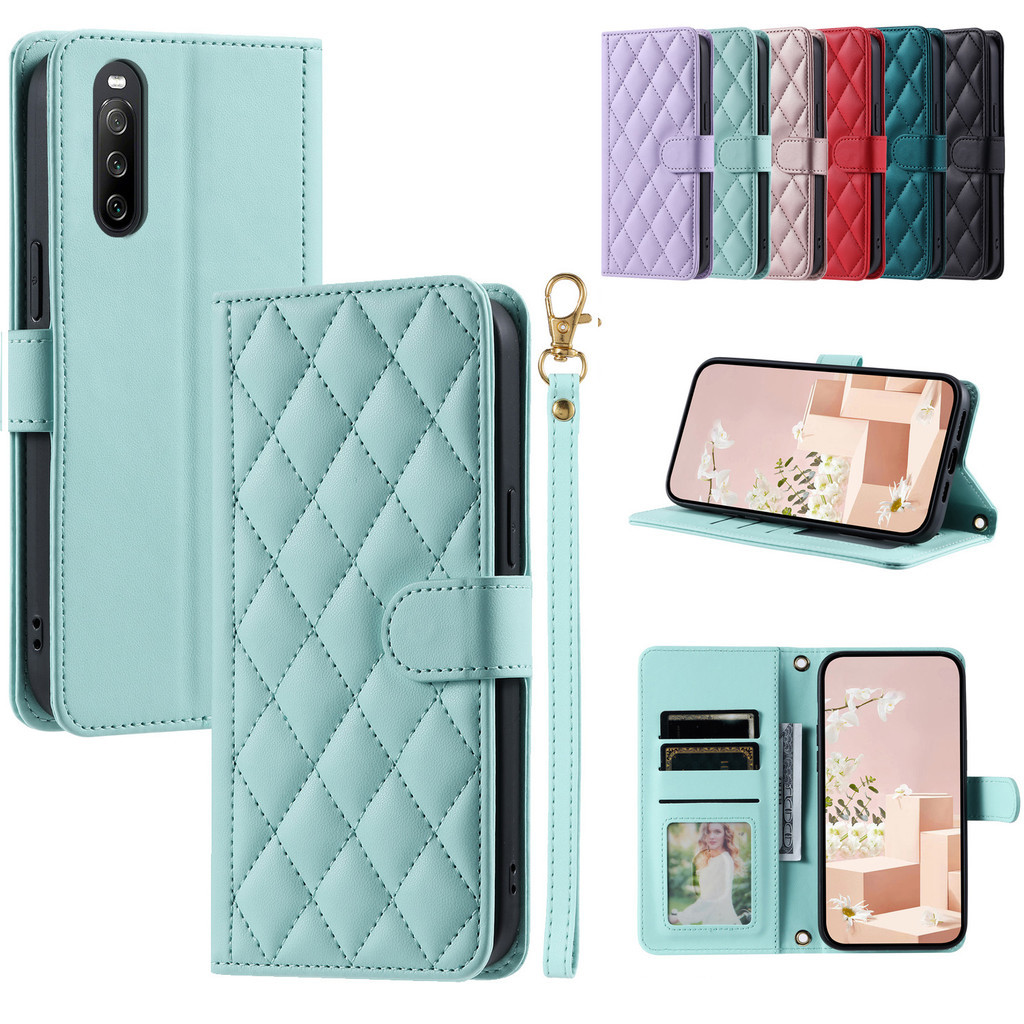 Flip Case untuk Sony Xperia 1 VII VI 5 V 10 IV III II 5G Dompet Flip Kulit PU dengan Slot Kartu Saku