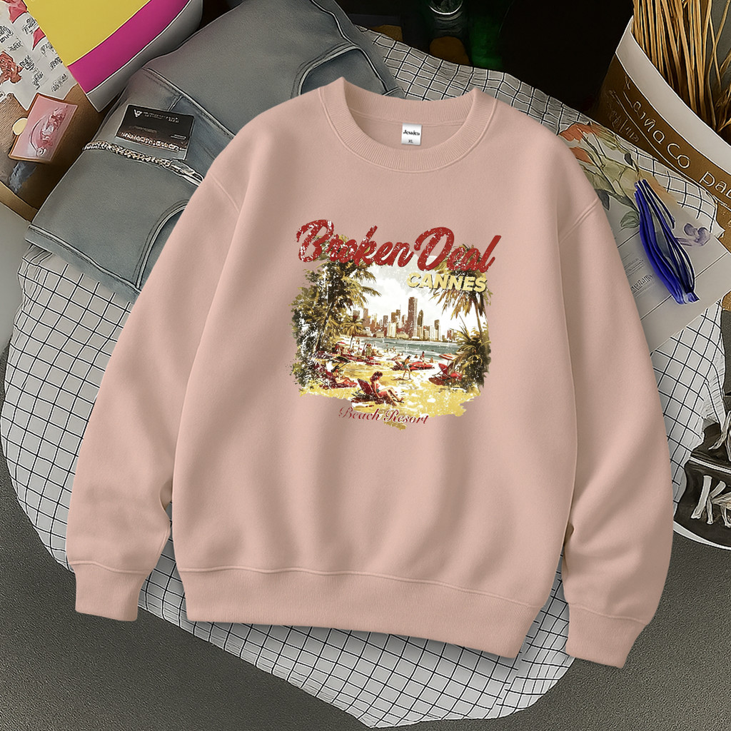 JESSICA KOREA PREMIUM EFFORTLESSL Y BEAUTY Crewneck Sweater Oversize Unisex | Broken Coast Paradise 