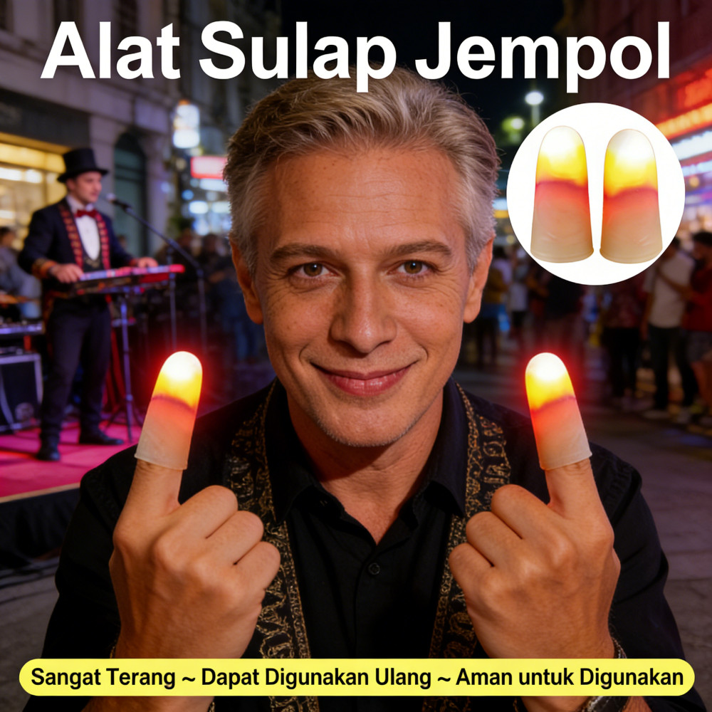 Menyala Alat Sulap Jari 2pcs Alat Sulap Jempol Untuk Pertunjukan Lampu Sulap Jari