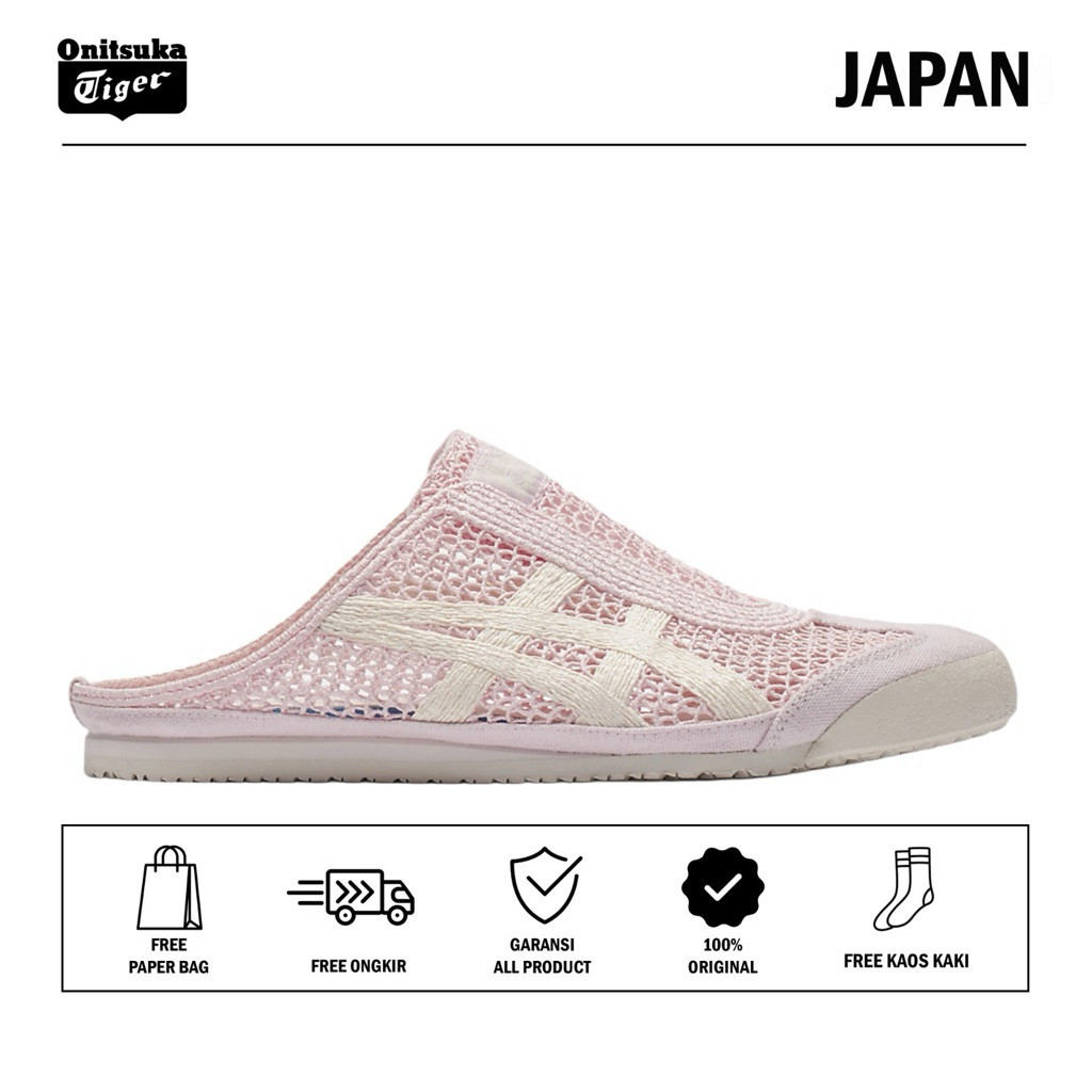 Sepatu Onitsuka Tiger Mexico 66 Sabot Pink Original / Sepatu Wanita / Sneakers Wanita / Sandal Wanit