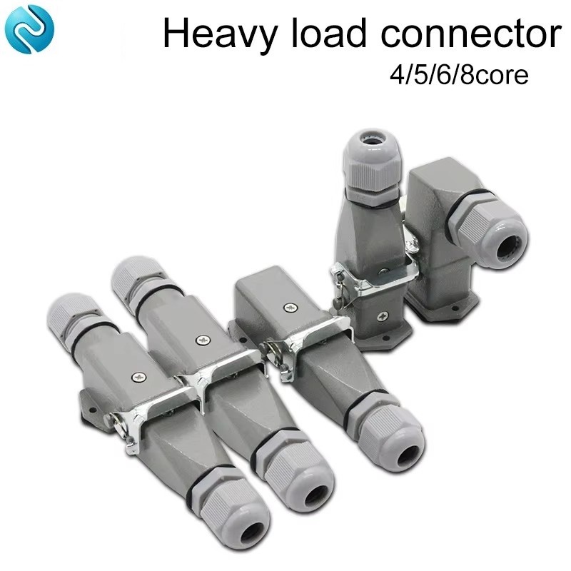 Konektor HDC-HA Persegi Panjang Tahan Banting 4, 5, 6, 8 pin tahan air untuk industri penerbangan, s