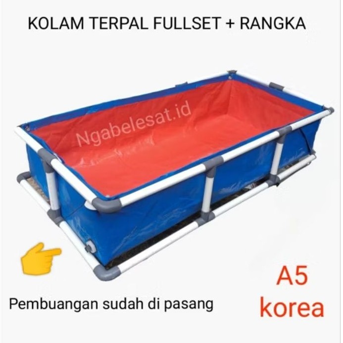 Kolam Terpal Ikan Full Set Kerangka / Terpal kolam Ikan
