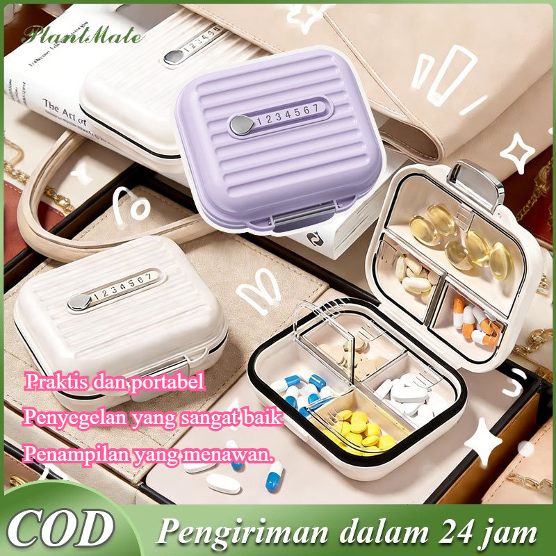 Kotak Obat Perjalanan 7 Kompartemen (Kecil/Besar), Kotak Penyimpanan Perjalanan, Kotak Obat, Kotak O