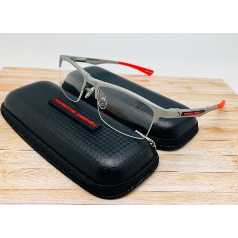 KACAMATA PORSCHE DESIGN 8199 FRAME BAHAN TITANIUM MAGNESIUM LENSA MINUS ANTI RADIASI BLURAY PHOTOCRO