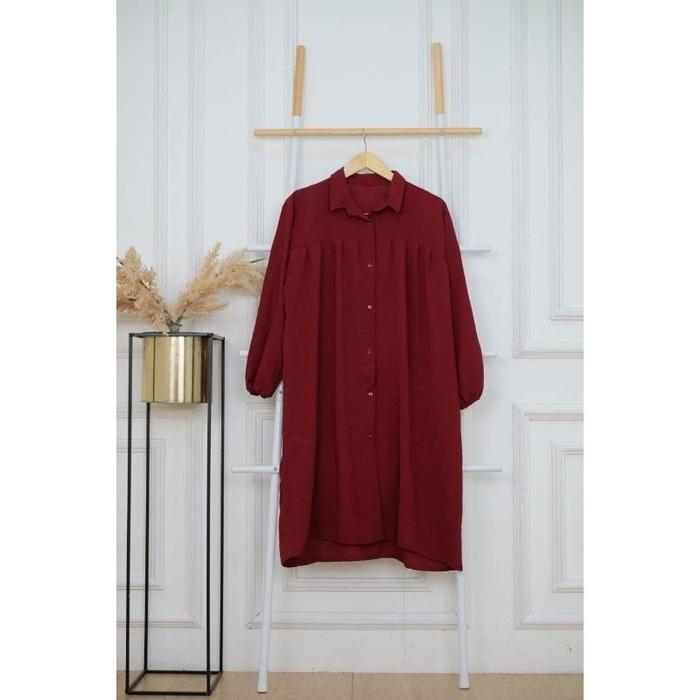 Baju Tunik Wanita Polos Terbaru Jumbo Over Size Bahan Crinkle Airflow Premium Atasan Muslim Wanita T