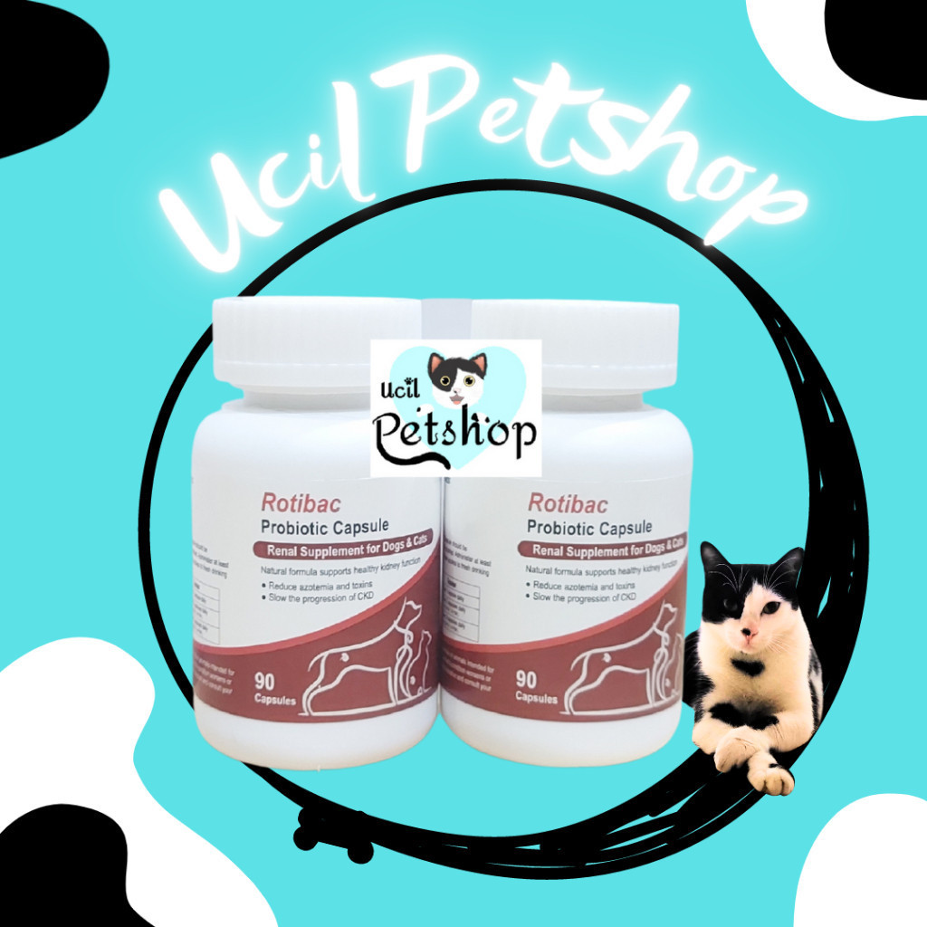Rotibac Probiotic Suplemen Renal Kidney Ginjal Kucing Anjing (1 Botol = 90 Caps)