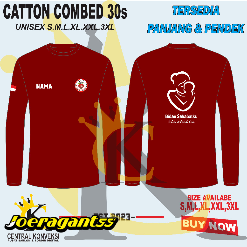 KAOS TSHIRT BIDAN / KAOS BIDAN SAHABATKU SELELU DEKAT DI HATI FREE NAMA TERSEDIA TANGAN PENDEK DAN P